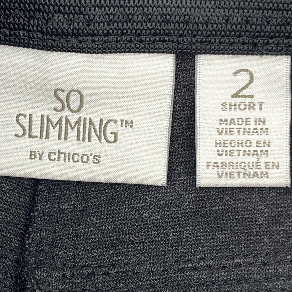 Chico's So Slimming Pants, Women, Size 2 (US12) Short, Heathered Black, Stretch - Picture 7 of 10
